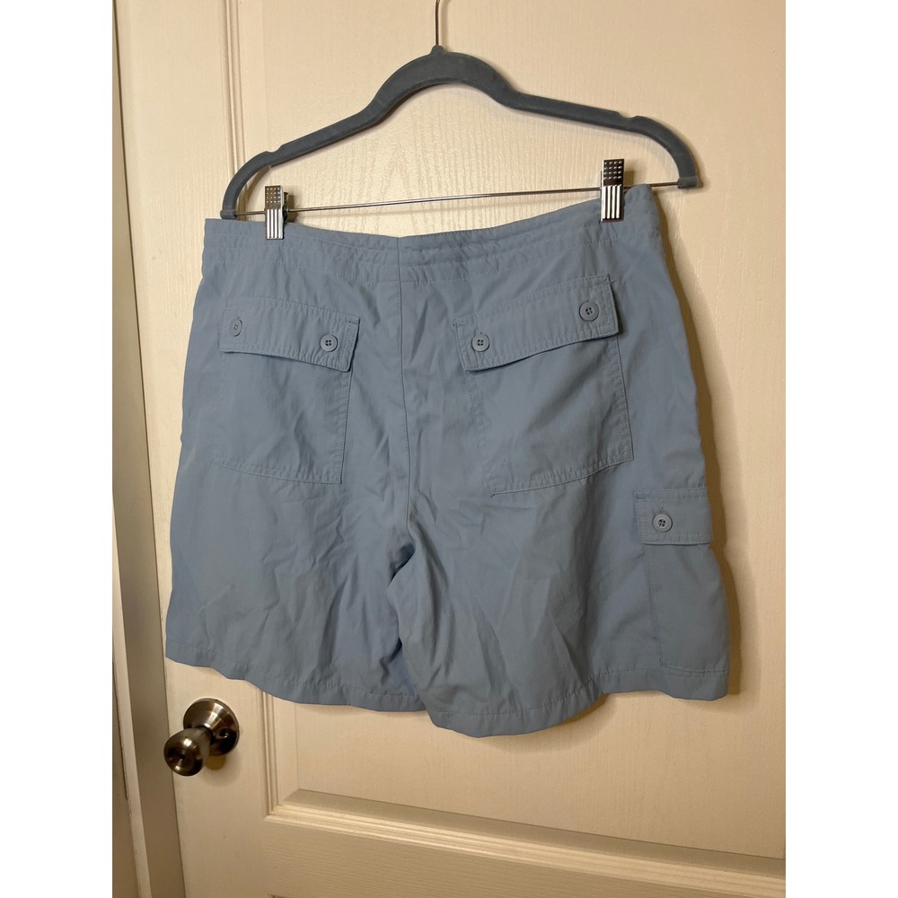 Weatherproof Damas Oxford Blue Cargo Shorts Womens Size 12‎ Pockets Drawstring